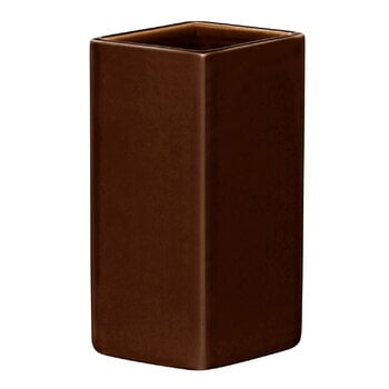 Iittala Ruutu ceramic vase, 180 mm, brown