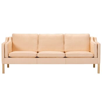 Fredericia Mogensen 2213 soffa, naturligt läder - såpad ek