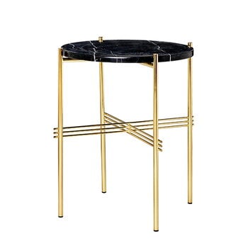 GUBI TS coffee table, 40 cm, brass - black marble