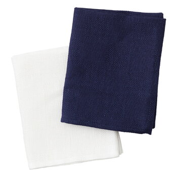 Audo Copenhagen Papilio tea towel, 2 pcs, indigo and ecru