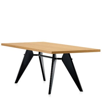 Vitra Tisch EM 240 x 90 cm, Eiche – Tiefschwarz