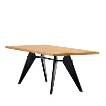 Vitra Tisch EM 200 x 90 cm, Eiche – Tiefschwarz
