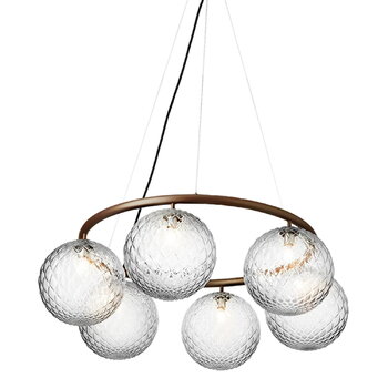 Nuura Miira 6 Circular pendant, dark bronze - optic clear