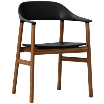 Dining chairs, Herit armchair, smoked oak - black, Black