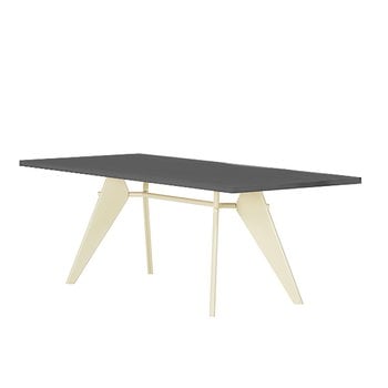 Vitra Tisch EM 200 x 90 cm, asphaltgrau – Prouvé Blanc Colombe
