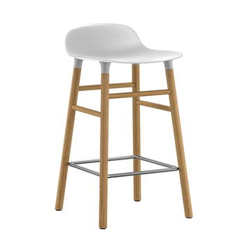 Normann Copenhagen Form bar stool, 65 cm, white - oak
