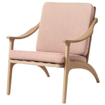 Warm Nordic Loungesessel Lean Back, Eiche weiß geölt – rosa