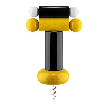 Alessi Twergi ES17 corkscrew, black - yellow - white