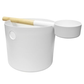 Bathroom accessories, Bucket and Ladle, white, White