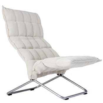 Woodnotes K chair, wide, tubular base, natural/white