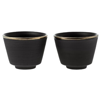 Vaidava Ceramics Eclipse Gold espresso cup, set of 2, black - gold