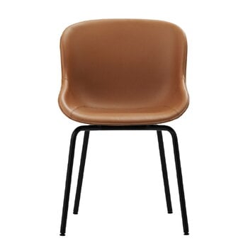 Normann Copenhagen Hyg stol, svart stål - brandyfärgat Ultra-läder