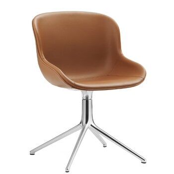 Normann Copenhagen Hyg chair, swivel, aluminium - brandy leather Ultra