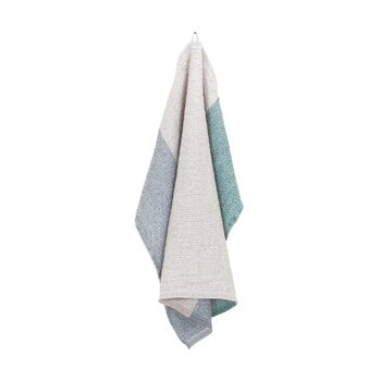 Lapuan Kankurit Terva hand towel, white - multi - linen - aspen green