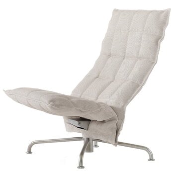 Woodnotes K chair, narrow, swivel star base, stone/white