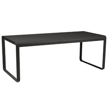 Tables de jardin, Table Bellevie, 196 x 90 cm, réglisse, Noir