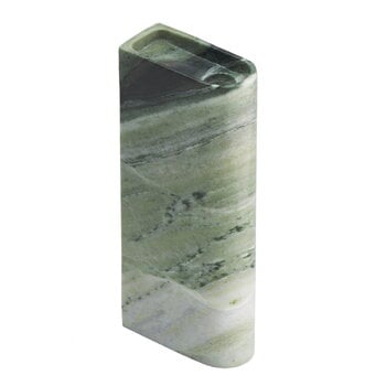 Northern Monolith candle holder, tall, mixed green marble