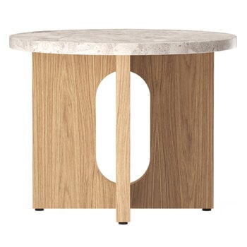 Audo Copenhagen Tavolino Androgyne, 50 cm, rovere - pietra Kunis Breccia