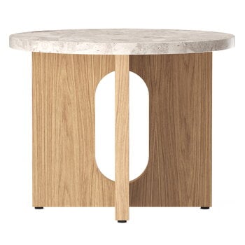 Tables d’appoint et bouts de canapé, Table d'appoint Androgyne, 50 cm, chêne - Kunis Breccia, Beige