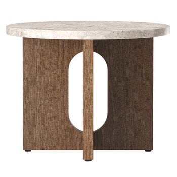 Audo Copenhagen Tavolino Androgyne, 50 cm, rovere scuro - pietra Kunis Breccia