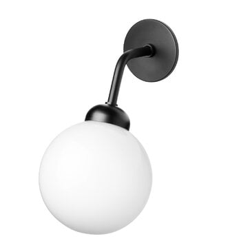 Nuura Apiales wall lamp, hardwired, satin black - opal white
