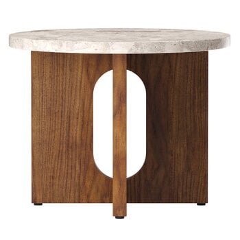 Audo Copenhagen Tavolino Androgyne, 50 cm, noce - pietra Kunis Breccia