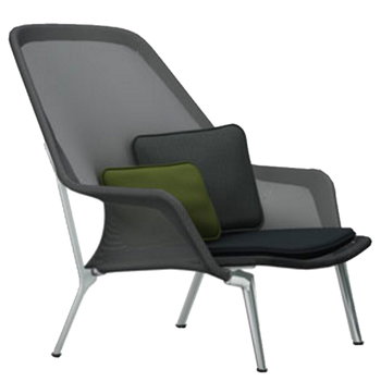 Vitra Slow Chair, musta - alumiini