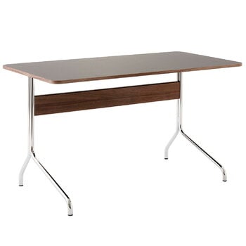 Office desks, Pavilion AV16 desk, iron linoleum - walnut - chrome, Gray