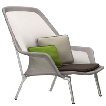 Vitra Slow Chair, brown/cream - aluminium