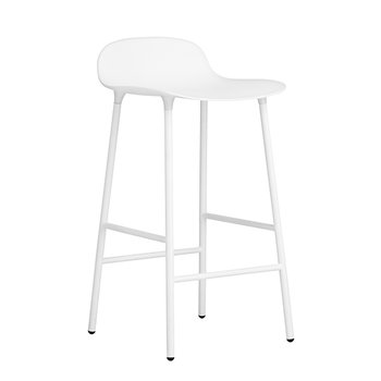 Sgabello Da Bar 65 Cm Bianco Con Piedi In Rovere Naturale Fiber - Muuto