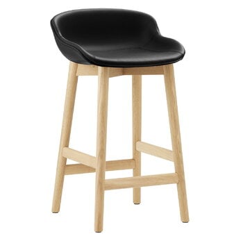 Normann Copenhagen Hyg barstol, 65 cm, ek - svart läder Ultra