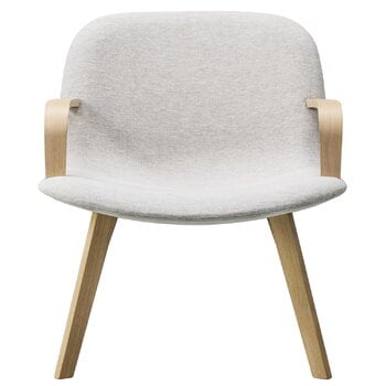 Fredericia Fauteuil Lounge Eyes Wood Base, chêne laqué - gris clair