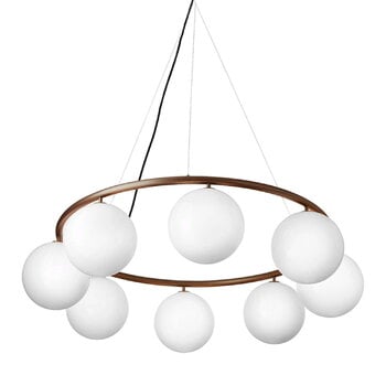 Pendant lamps, Miira 8 Circular pendant, dark bronze - opal white, White