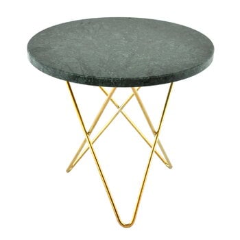 OX Denmarq Mini O pöytä, messinki - vihreä marmori