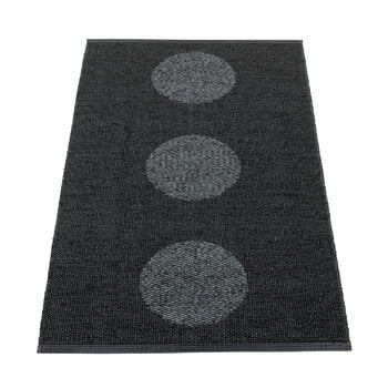 Plastic rugs, Vera 2.0 rug, 70 x 120 cm, black - black metallic, Black