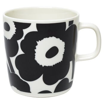 Tazze, Tazza Oiva - Unikko 4 dl, bianco - nero, Bianco e nero