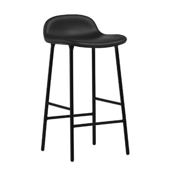 Normann Copenhagen Form barstol, 65 cm, svart stål - svart läder Ultra