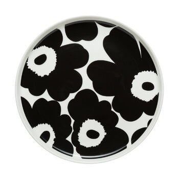 Marimekko Oiva - Unikko plate 20 cm, white - black
