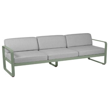 Fermob Bellevie 3-sitsig soffa, kaktus - flanellgrå