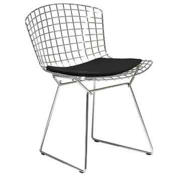 Knoll Bertoia chair, chrome - black cushion