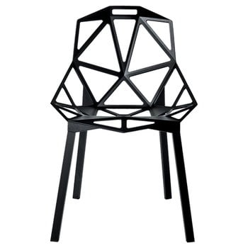 Esszimmerstühle, Chair_One, Schwarz - Beine aus lackiertem Aluminium, Schwarz