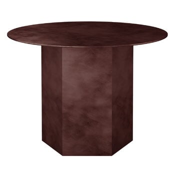 GUBI Table basse ronde Epic, 60 cm, acier earthy red