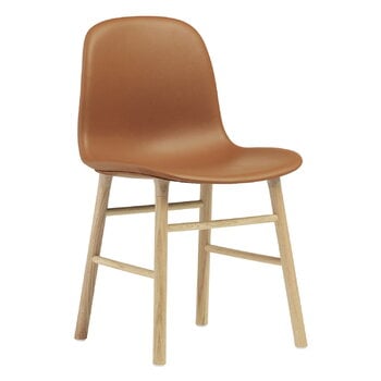 Dining chairs, Form chair, oak - brandy leather Ultra, Brown