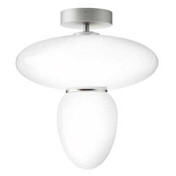 Nuura Rizzatto 42 ceiling lamp, satin silver - opal white
