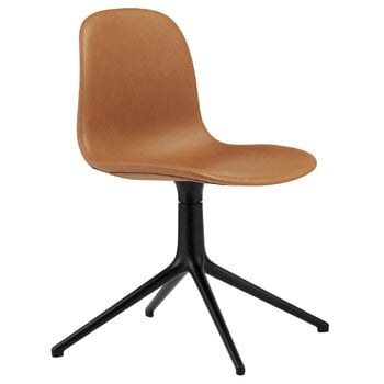 Normann Copenhagen Form Swivel 4L chair, black - brandy leather Ultra