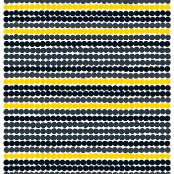 Marimekko Räsymatto fabric, black-yellow