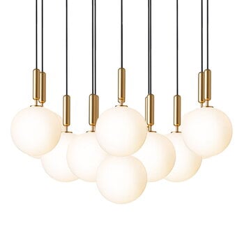 Nuura Miira 13 pendant, large, brass - opal white