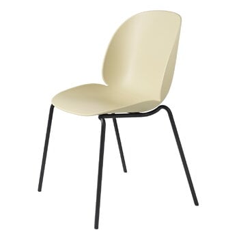 Dining chairs, Beetle chair, stackable, matt black - pastel green, Green