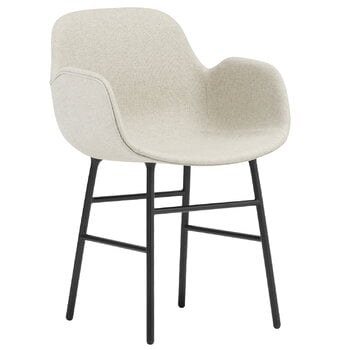 Normann Copenhagen Form käsinojallinen tuoli, musta teräs - Main Line Flax 20