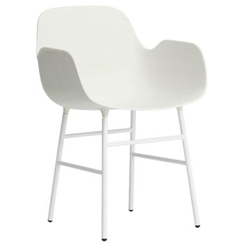 Dining chairs, Form armchair, white steel - white, White